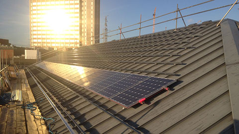commercial rooftop solar panel installation