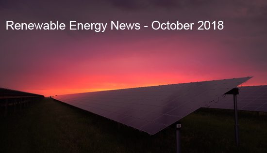Renewable Energy, News, October, 2018