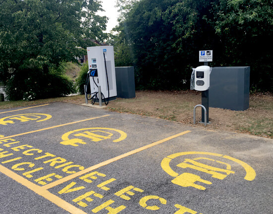 Bitterne, rapid charger, taxi, fast charger, bay markings, ev only