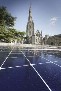 Salisbury Cathedral, solar, spire, Sunpower, Joju Solar