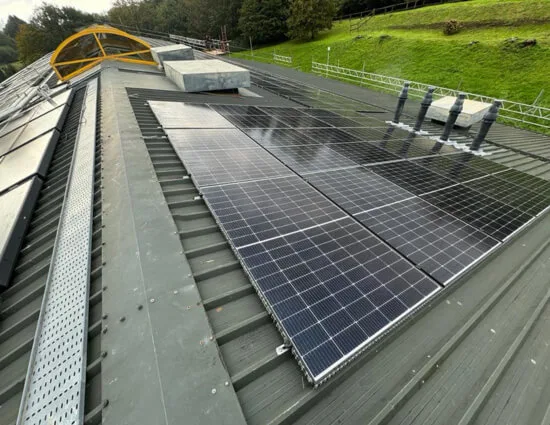 Joju Solar installation on Bridport Leisure Centre