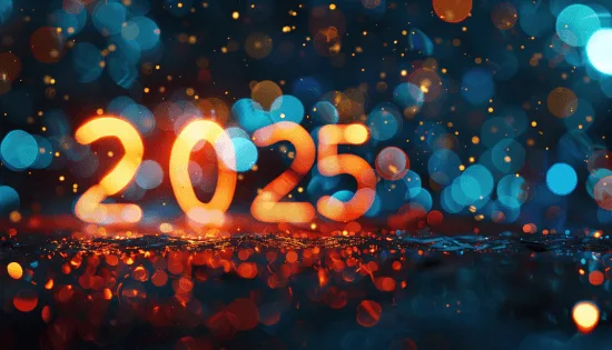 2025 sign on a blue background